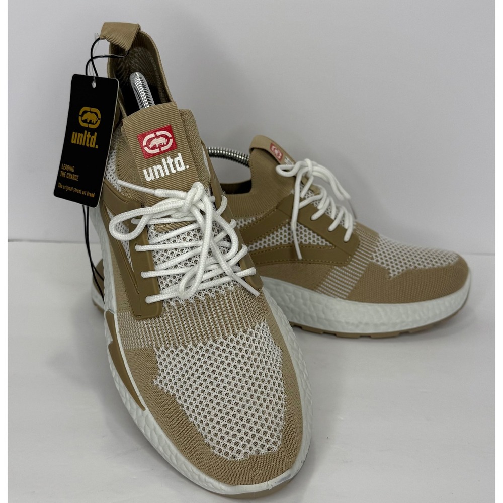 ECKO Unlimited Mens Taupe Lace-up Athletic Sneakers Sz 10 Walking Running HipHop